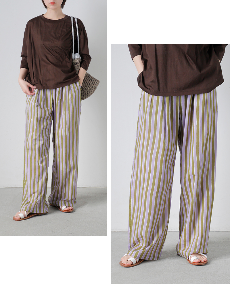 Sara Mallika サラマリカ コットン ウェーブストライプ プリント