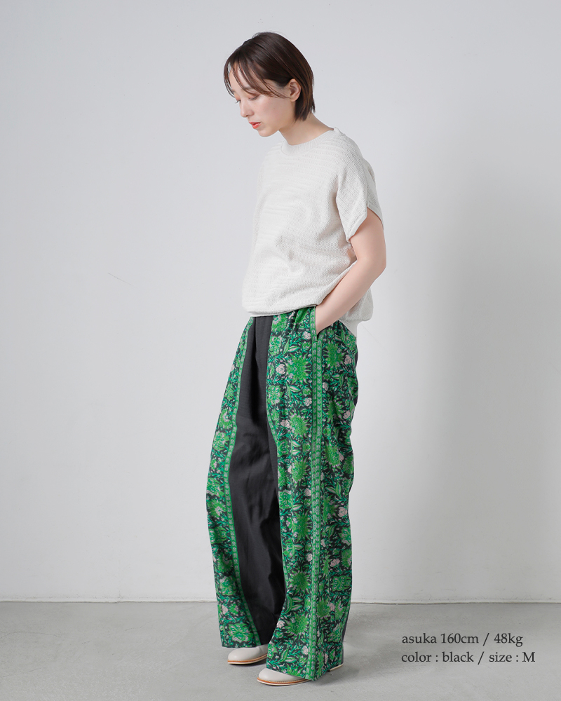 Sara Mallika(サラマリカ)コットンビスコースボーダープリントパンツ020661sj2