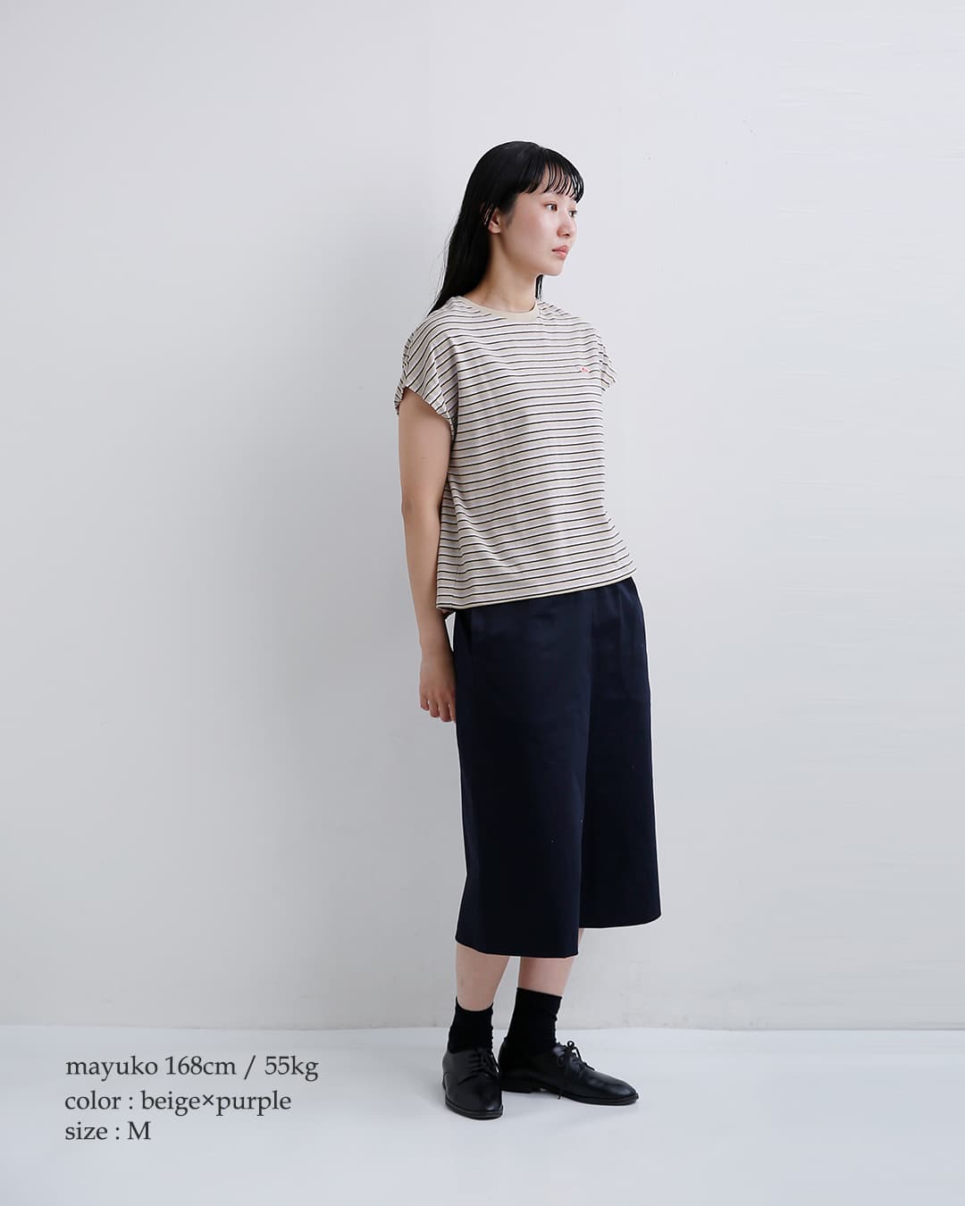 DANTON(ダントン)コットン ドルマンスリーブ ボーダー 半袖Tシャツ dt-c0403cjj-same1