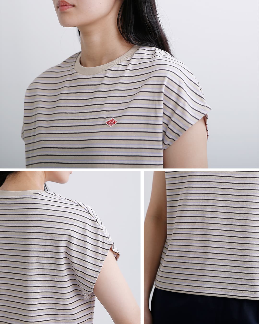 DANTON(ダントン)コットン ドルマンスリーブ ボーダー 半袖Tシャツ dt-c0403cjj-same1