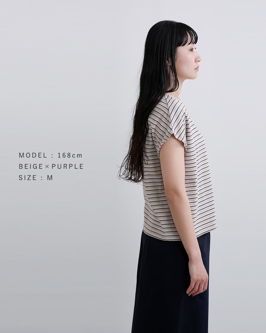 DANTON(ダントン)コットン ドルマンスリーブ ボーダー 半袖Tシャツ dt-c0403cjj-same1
