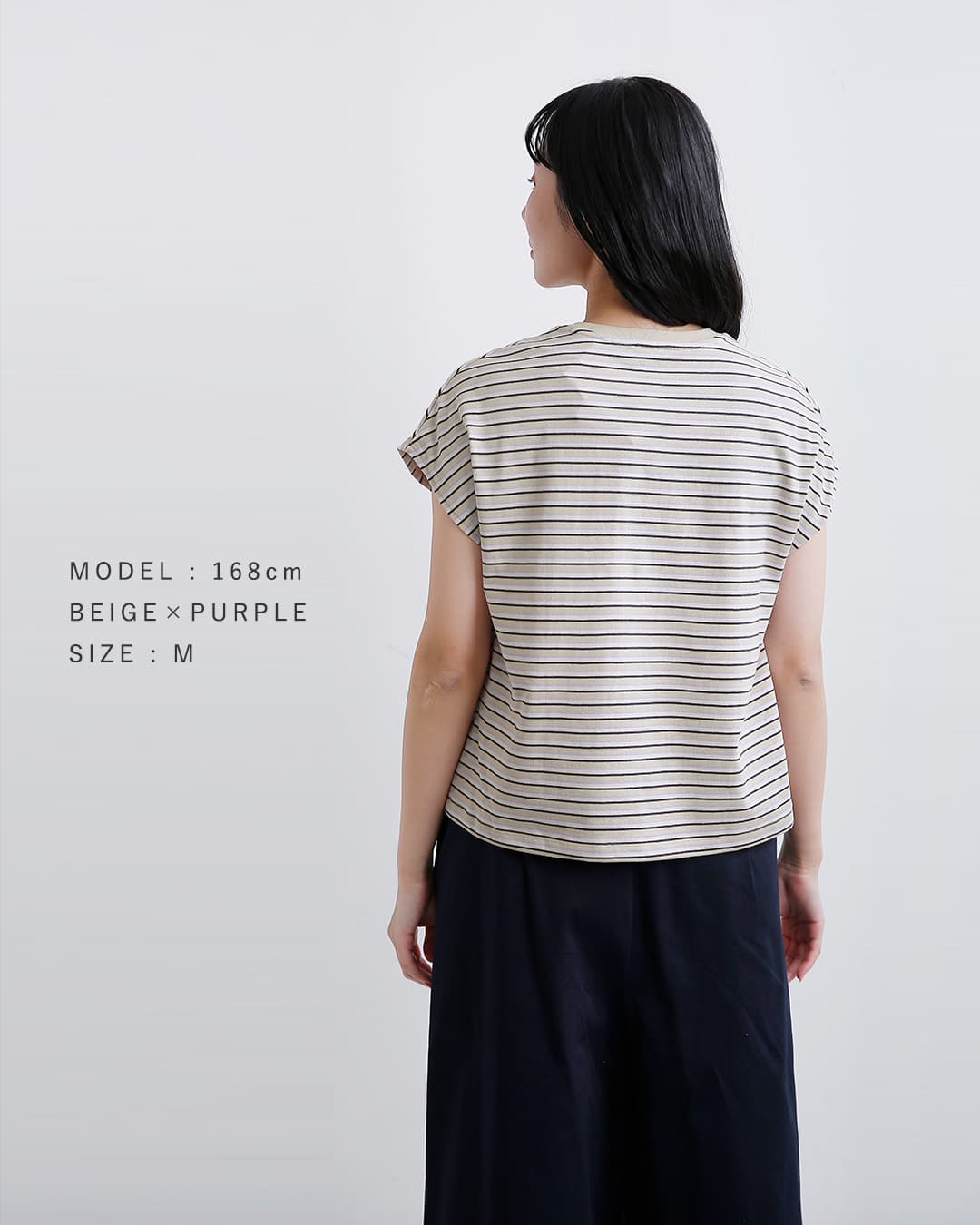 DANTON(ダントン)コットン ドルマンスリーブ ボーダー 半袖Tシャツ dt-c0403cjj-same1