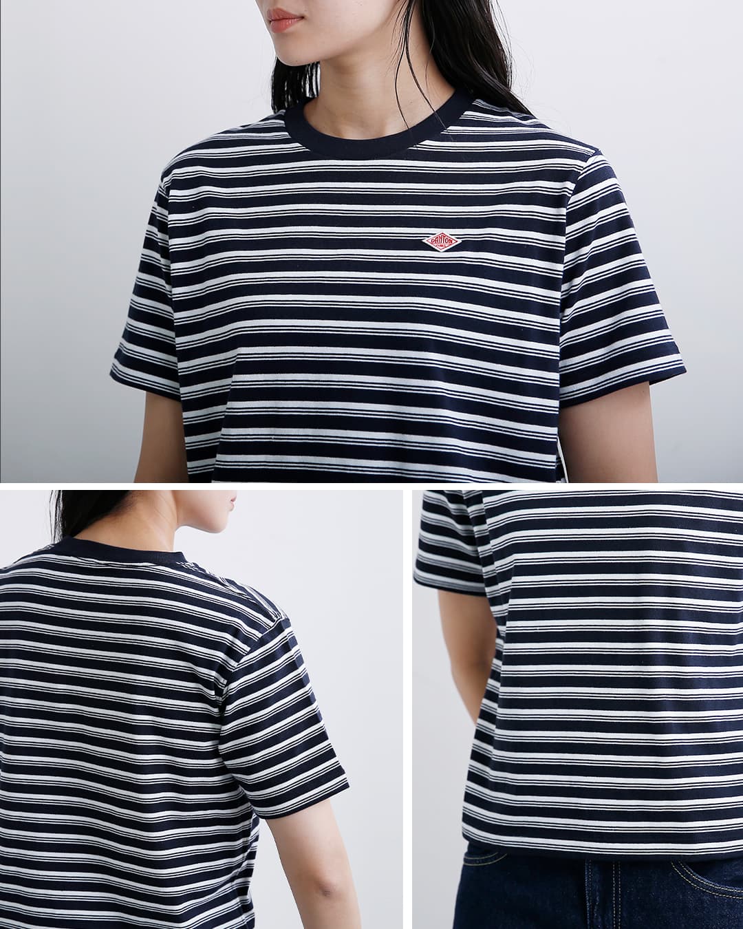DANTON(ダントン)コットン天竺ボーダー 半袖Tシャツ dt-c0404cjj-same1