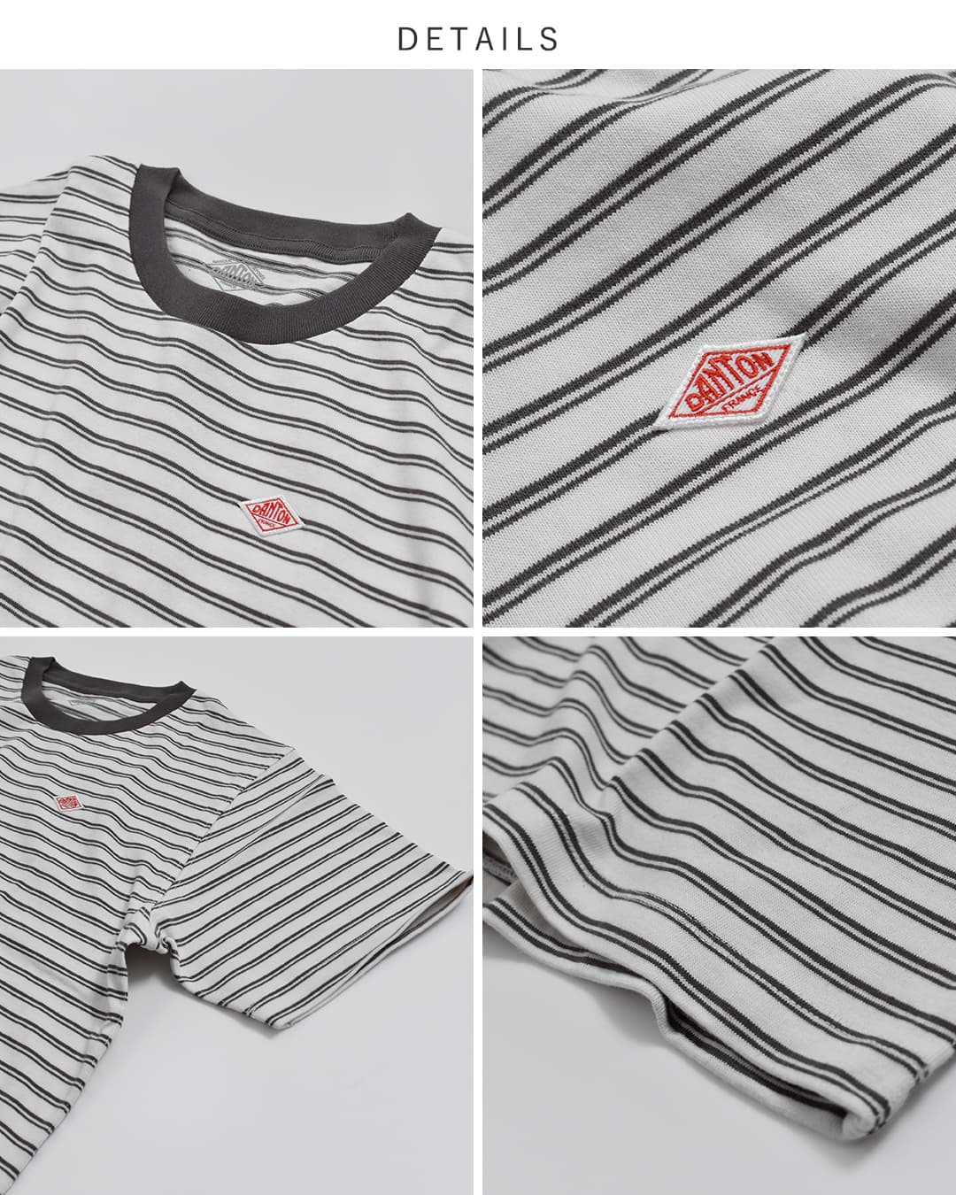 DANTON(ダントン)コットン天竺ボーダー 半袖Tシャツ dt-c0404cjj-same1