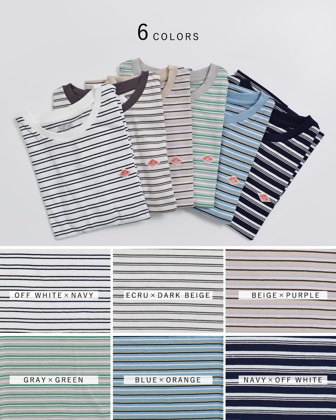 DANTON(ダントン)コットン天竺ボーダー 半袖Tシャツ dt-c0404cjj-same1