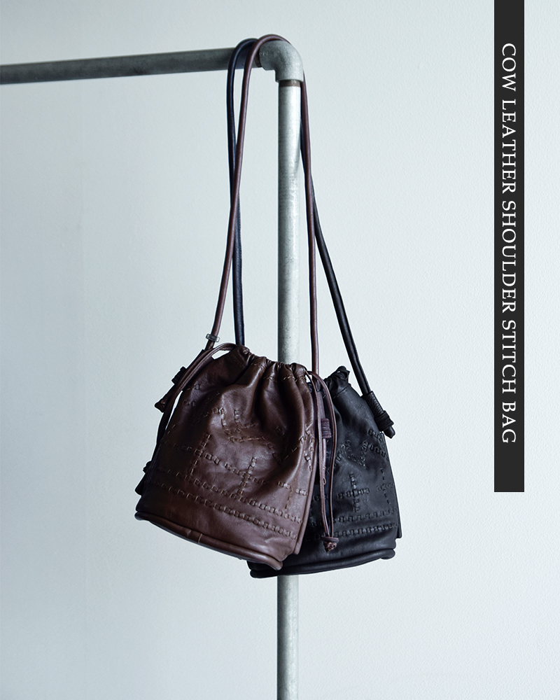 CHRISTIAN PEAU(クリスチャンポー)カウレザーショルダーステッチバッグ06470-1-cp