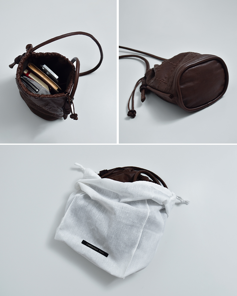 CHRISTIAN PEAU(クリスチャンポー)カウレザーショルダーステッチバッグ06470-1-cp