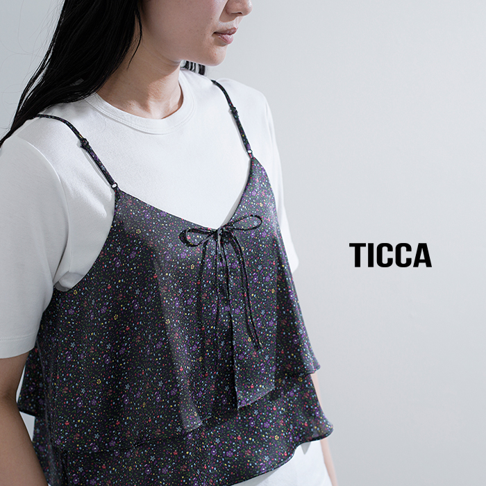 TICCA(ティッカ)リトルフラワー/ペイズリープリント/キュプラローズ刺繍ビスチェtbfs-081-091-101