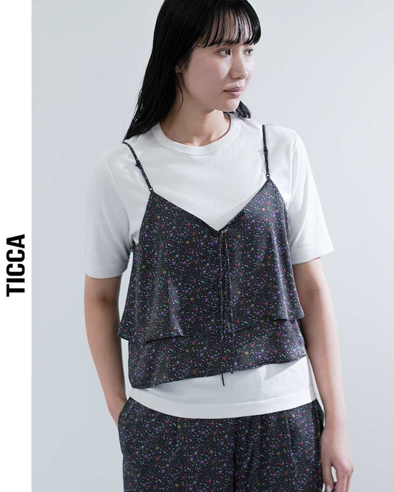 TICCA(ティッカ)リトルフラワー/ペイズリープリント/キュプラローズ刺繍ビスチェtbfs-081-091-101