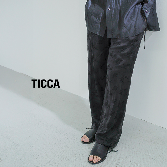 TICCA(ティッカ)リトルフラワー/ペイズリープリント/キュプラローズ刺繍パンツtbfs-082-092-103