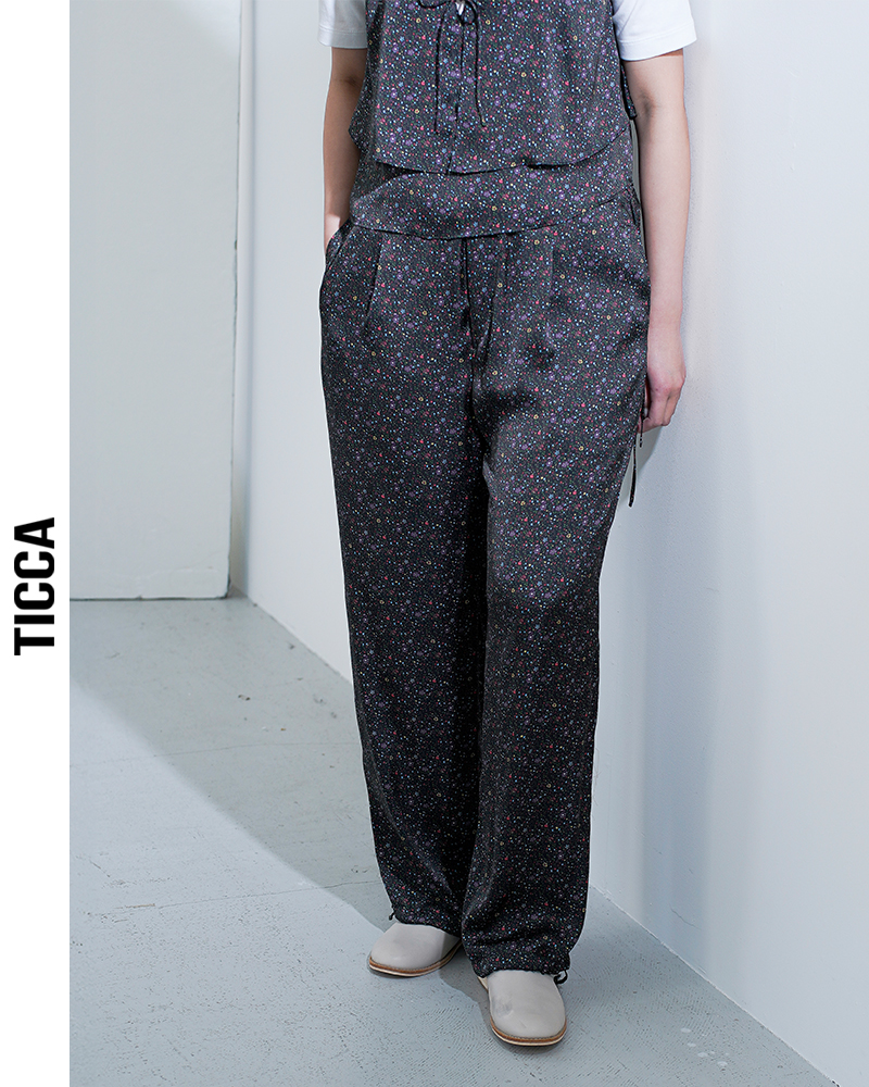 TICCA(ティッカ)リトルフラワー/ペイズリープリント/キュプラローズ刺繍パンツtbfs-082-092-103