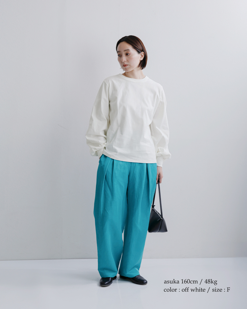 mizuiro ind(ミズイロインド)コットンパフスリーブロングTシャツ1-210069