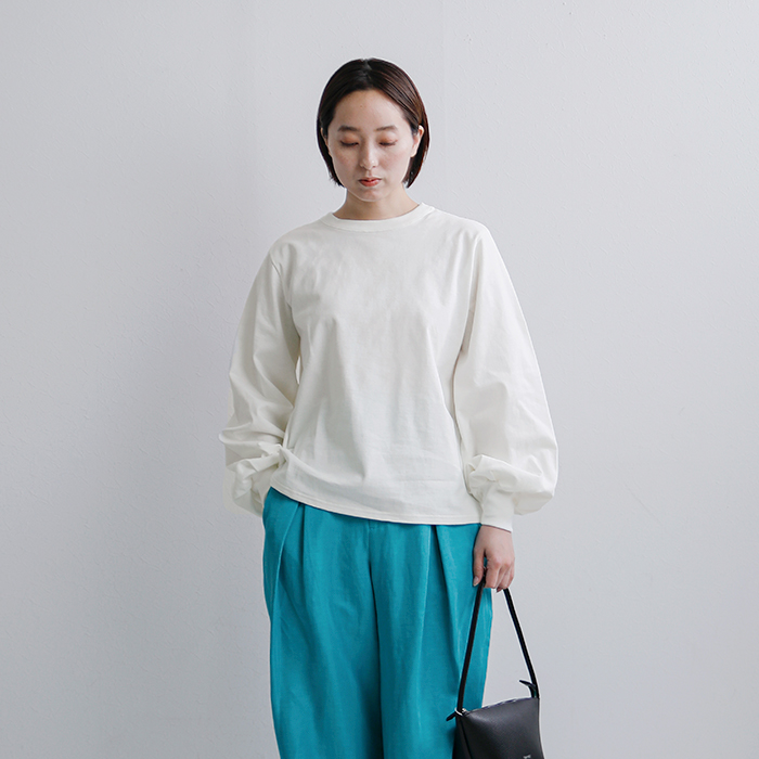 mizuiro ind(ミズイロインド)コットンパフスリーブロングTシャツ1-210069