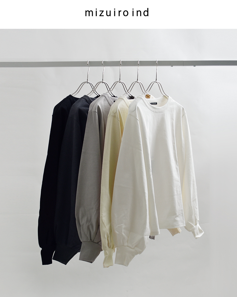 mizuiro ind(ミズイロインド)コットンパフスリーブロングTシャツ1-210069