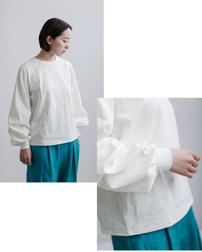 mizuiro ind(ミズイロインド)コットンパフスリーブロングTシャツ1-210069