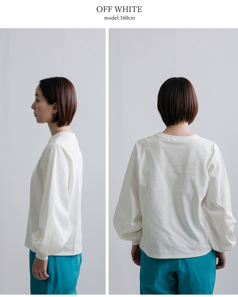 mizuiro ind(ミズイロインド)コットンパフスリーブロングTシャツ1-210069