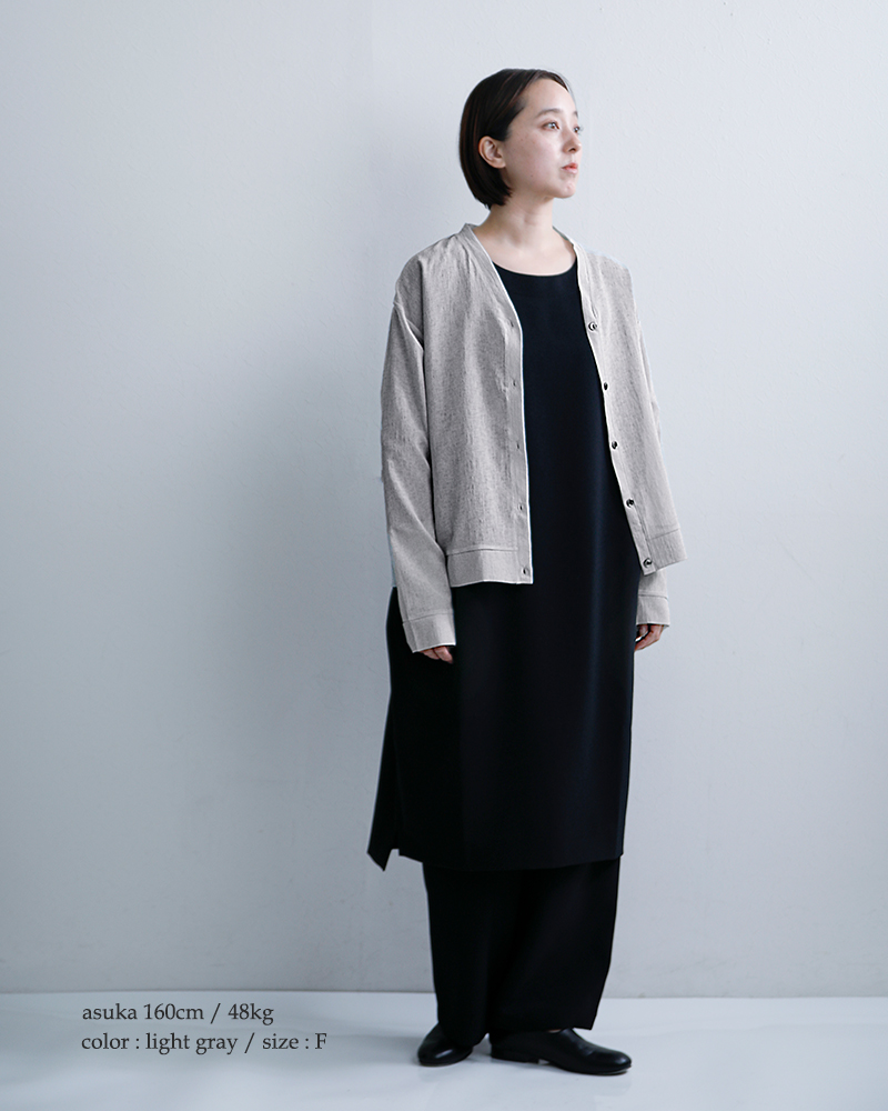 mizuiro ind(ミズイロインド)ワッシャーボイルVネックカーディガン1-210072