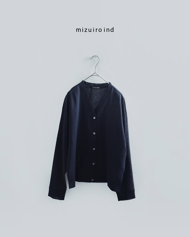 mizuiro ind(ミズイロインド)ワッシャーボイルVネックカーディガン1-210072