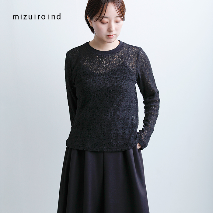 mizuiro indレース クルーネック Tシャツ 1-210080