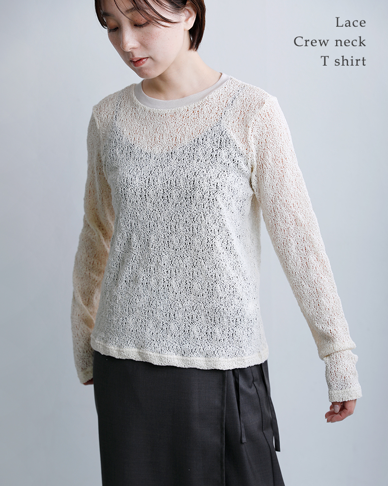 mizuiro indレース クルーネック Tシャツ 1-210080