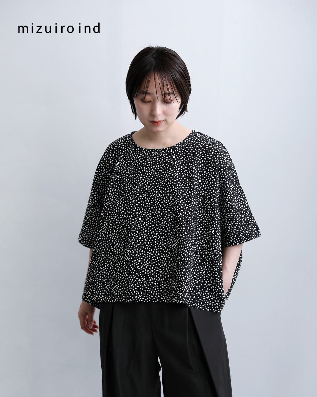 mizuiro indプリント ワイド プルオーバー 1-210081