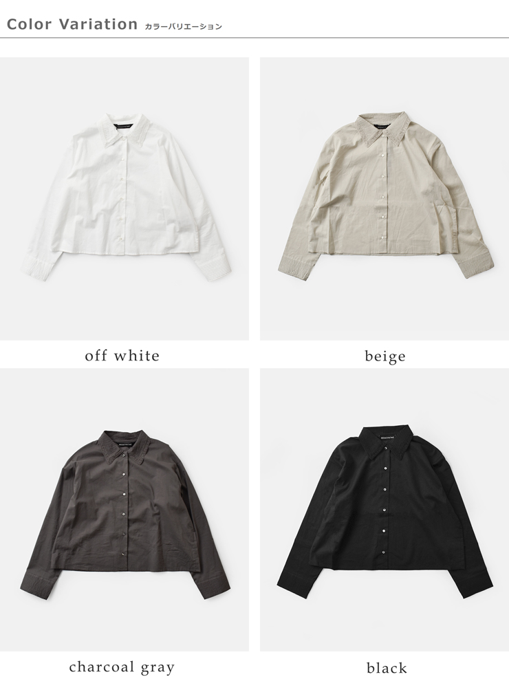 mizuiro ind(ミズイロインド)コットンピンタックカラーシャツ1-230126