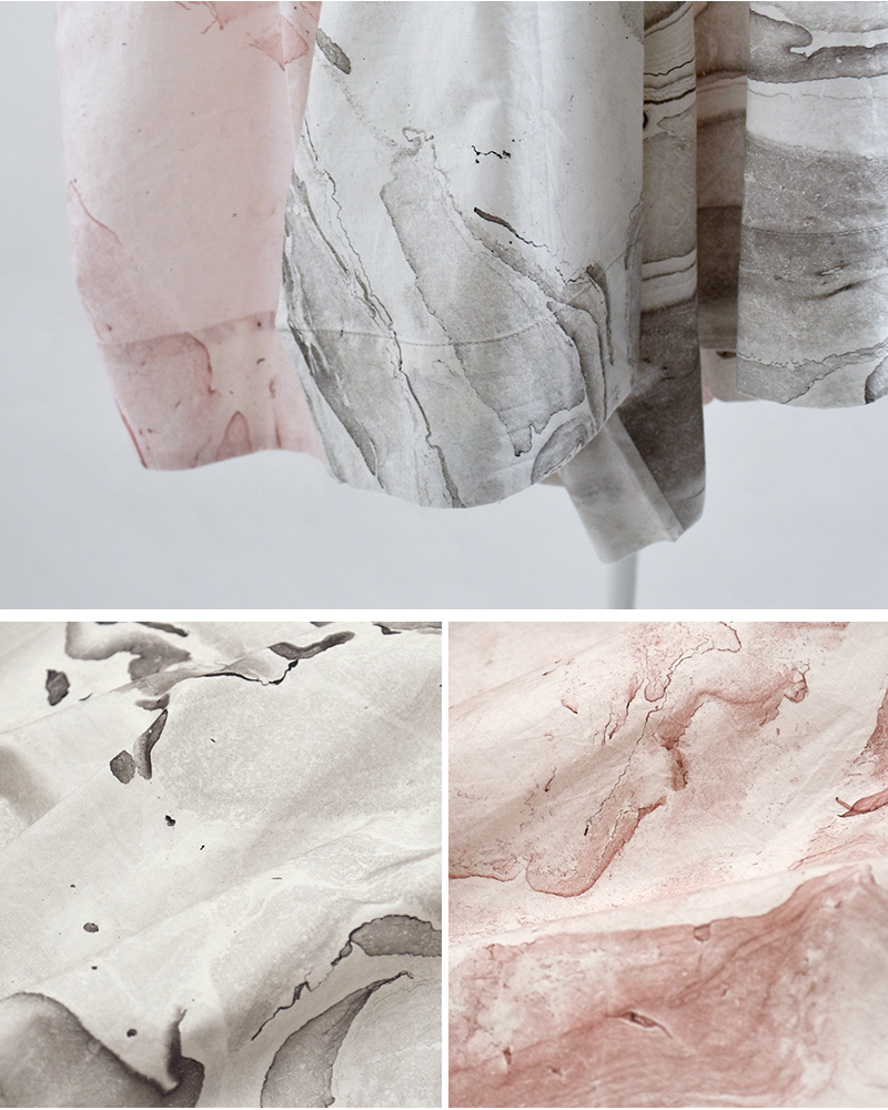 mizuiro ind(ミズイロインド)コットンマーブルプリントワイドプルオーバー1-230146