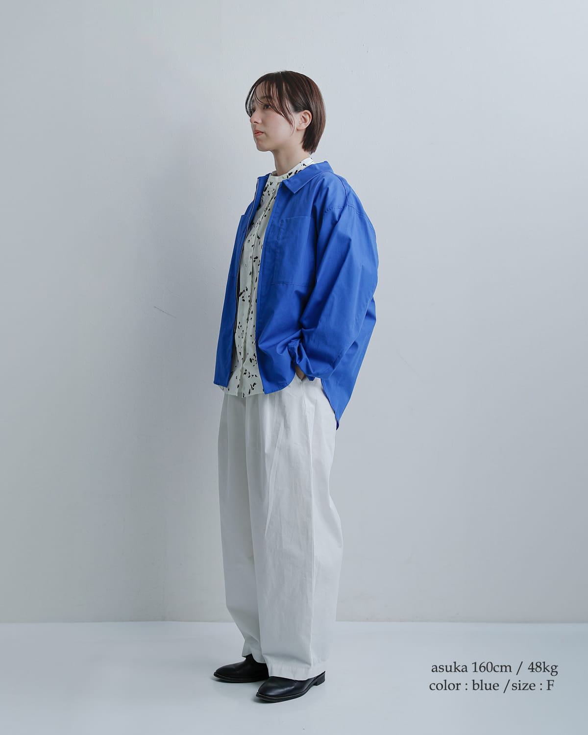 mizuiro indコットン ジップ シャツ 1-230147