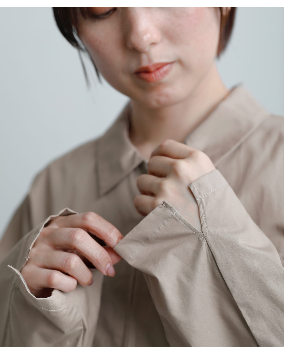 mizuiro indコットン ジップ シャツ 1-230147