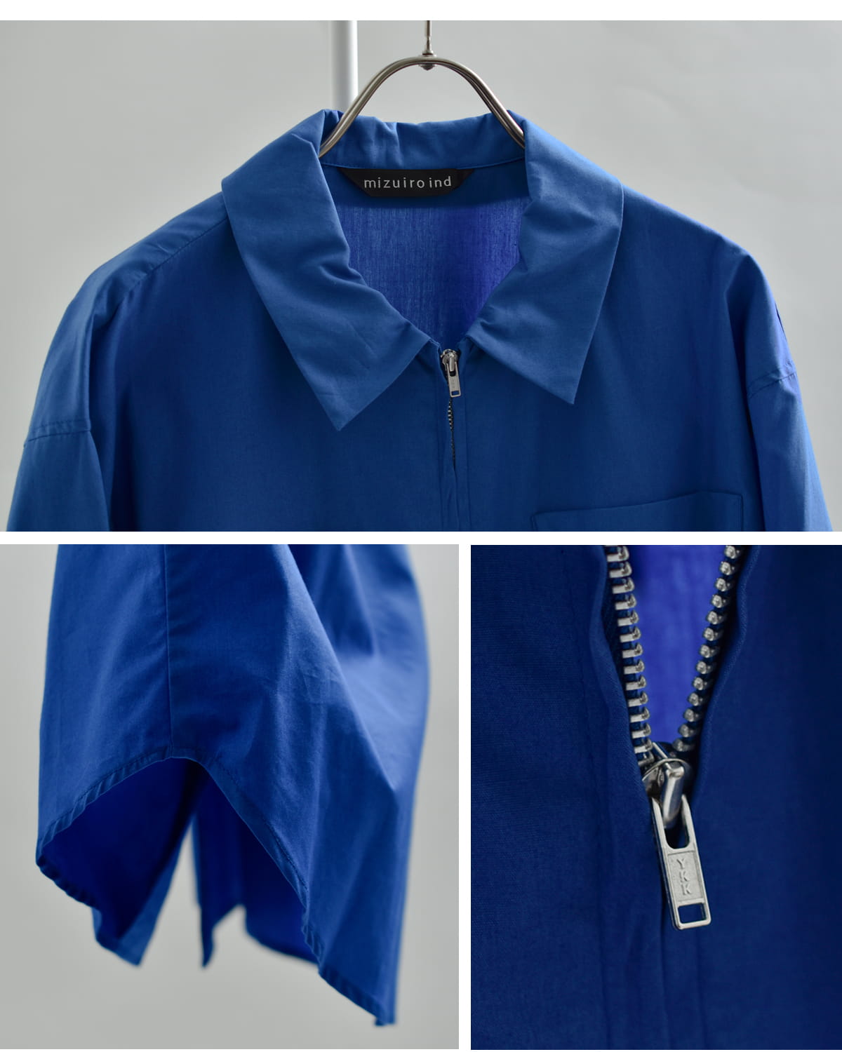 mizuiro indコットン ジップ シャツ 1-230147