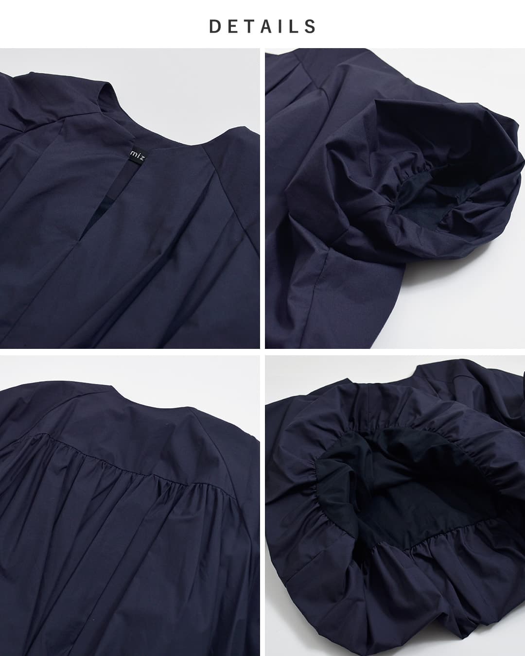 mizuiro ind(ミズイロインド)コットン バルーン ノーカラー シャツ 1-230163