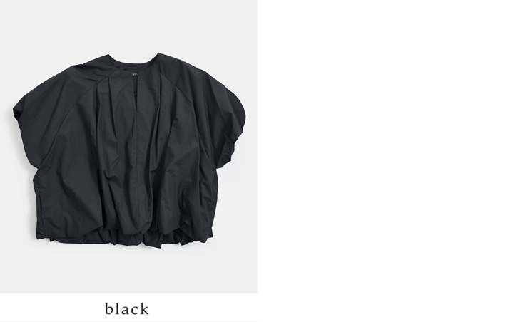 mizuiro ind(ミズイロインド)コットン バルーン ノーカラー シャツ 1-230163