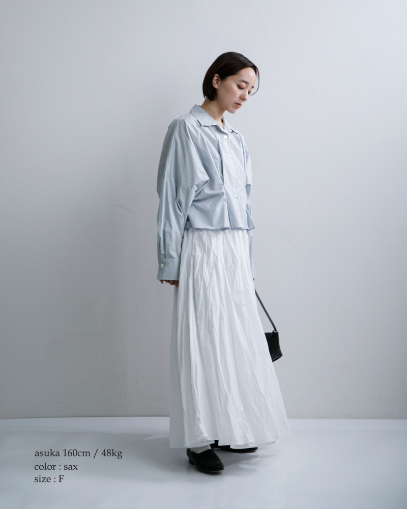 mizuiro ind(ミズイロインド)コットンコクーンショートシャツ1-230164