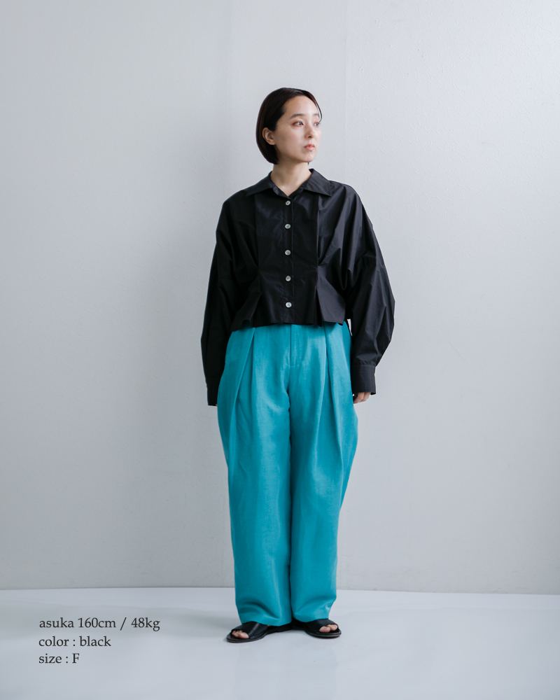 mizuiro ind(ミズイロインド)コットンコクーンショートシャツ1-230164