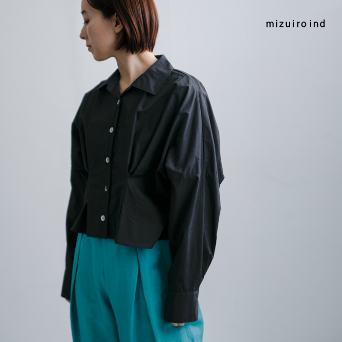 mizuiro ind(ミズイロインド)コットンコクーンショートシャツ1-230164