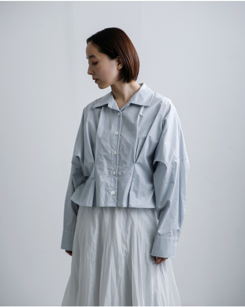 mizuiro ind(ミズイロインド)コットンコクーンショートシャツ1-230164