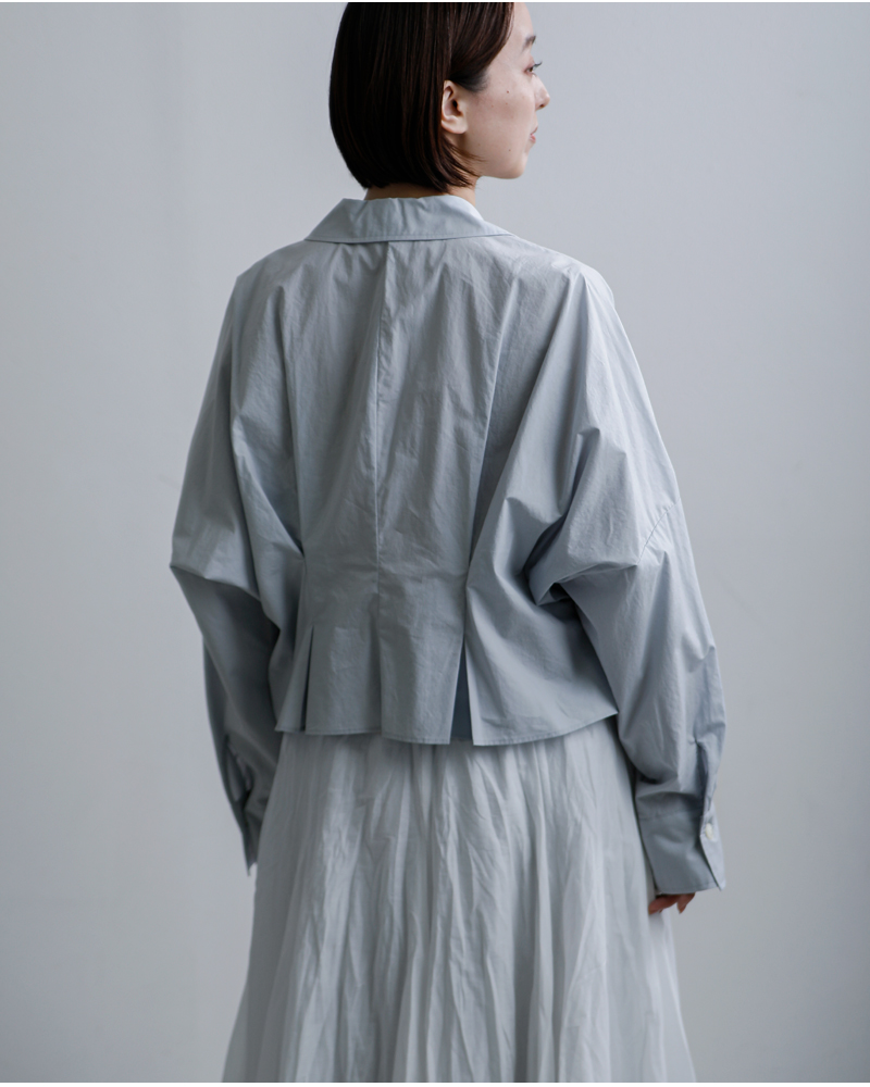 mizuiro ind(ミズイロインド)コットンコクーンショートシャツ1-230164