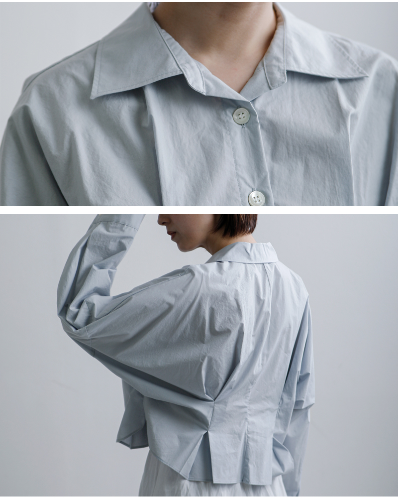 mizuiro ind(ミズイロインド)コットンコクーンショートシャツ1-230164