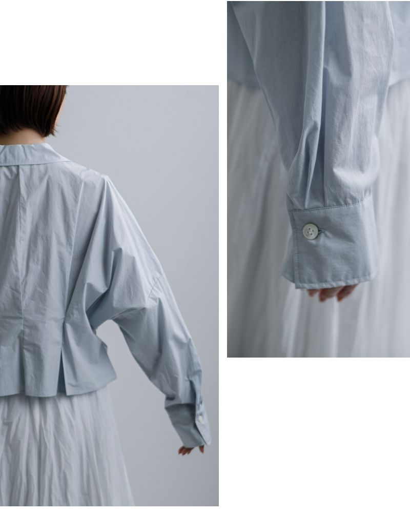 mizuiro ind(ミズイロインド)コットンコクーンショートシャツ1-230164