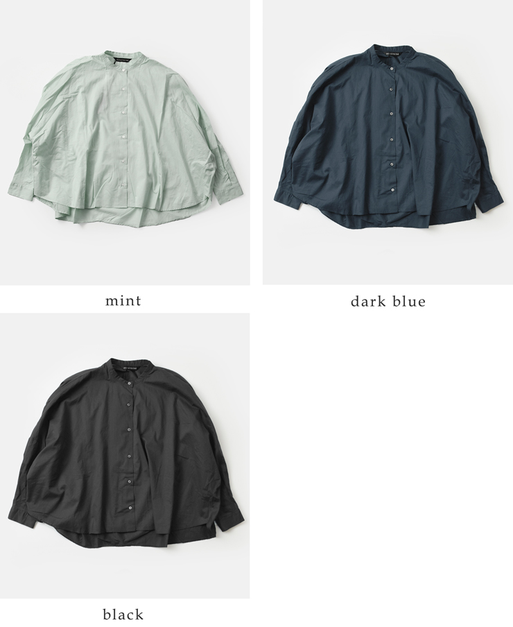 mizuiro ind(ミズイロインド)コットンバックギャザーワイドシャツ1-238975