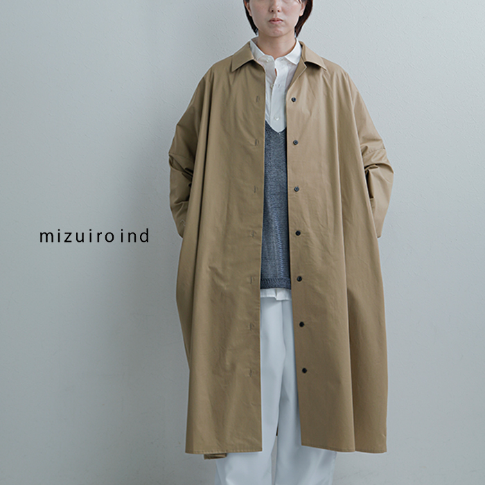 mizuiro ind(ミズイロインド)コットンワイドシャツワンピース1-250084