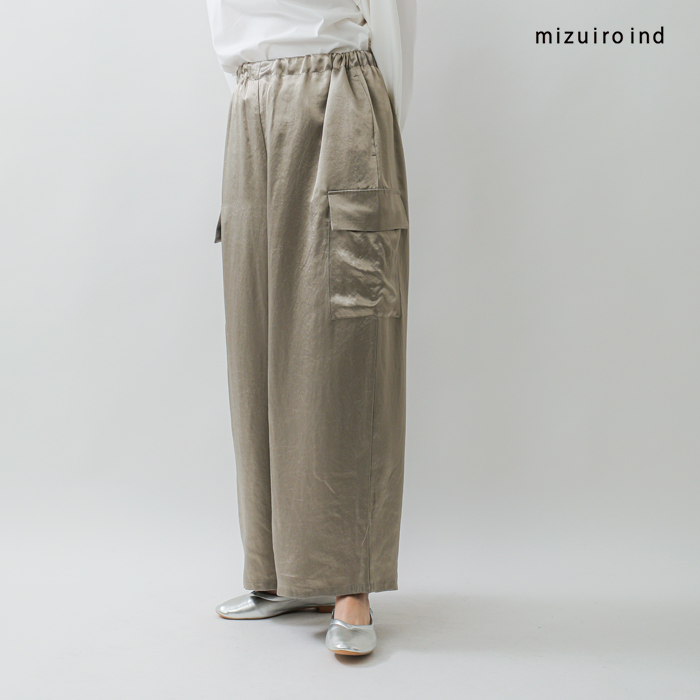 mizuiro ind(ミズイロインド)サテンカーゴパンツ1-260089