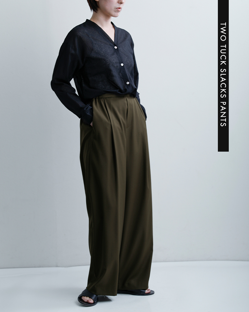 mizuiro ind(ミズイロインド)ツータックスラックスパンツ1-260100