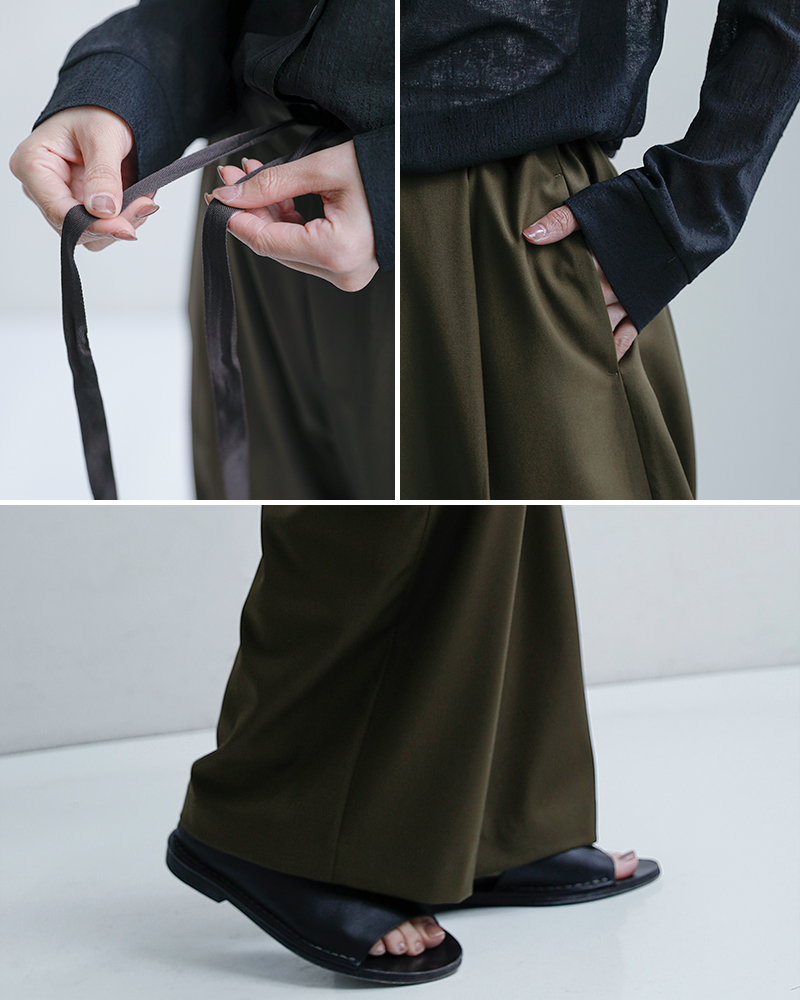 mizuiro ind(ミズイロインド)ツータックスラックスパンツ1-260100