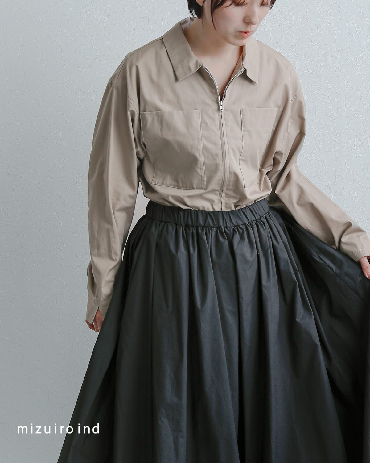 mizuiro indコットン ボリューム フレアパンツ 1-260111