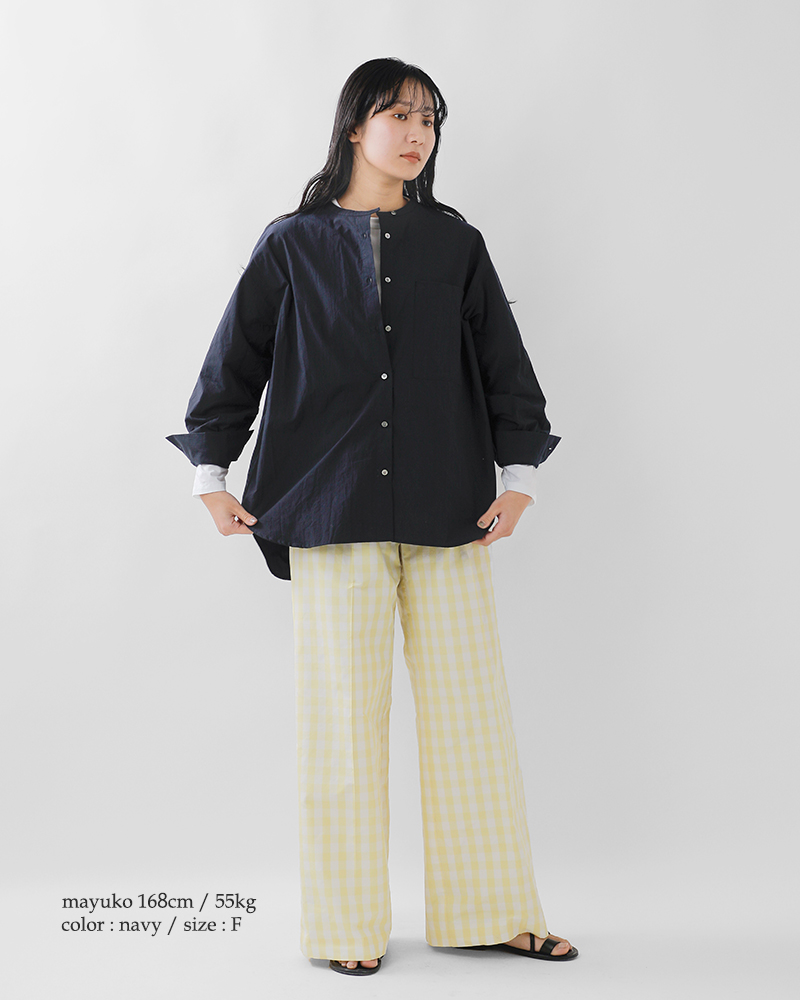 MidiUmi(ミディウミ)コットンスタンドカラービッグシャツstandcollarbigshirt1-730087