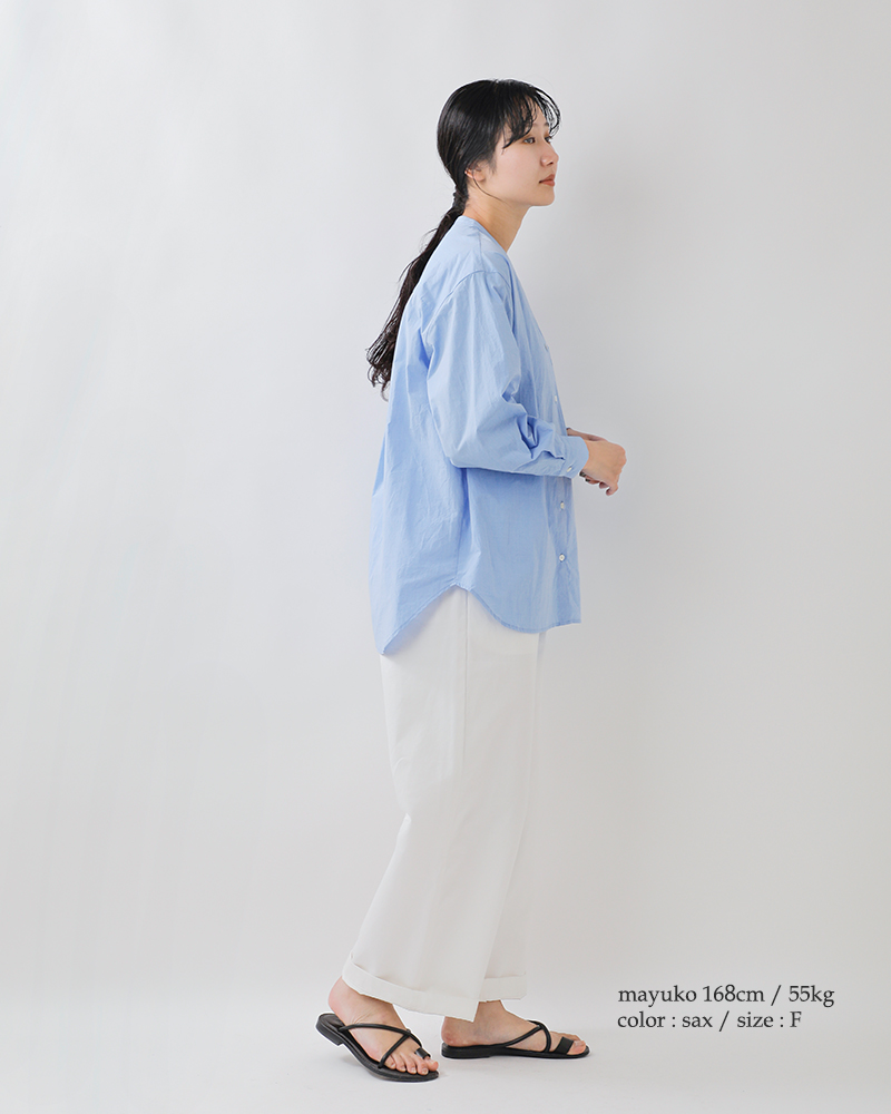 MidiUmi(ミディウミ)コットンスタンドカラービッグシャツstandcollarbigshirt1-730087