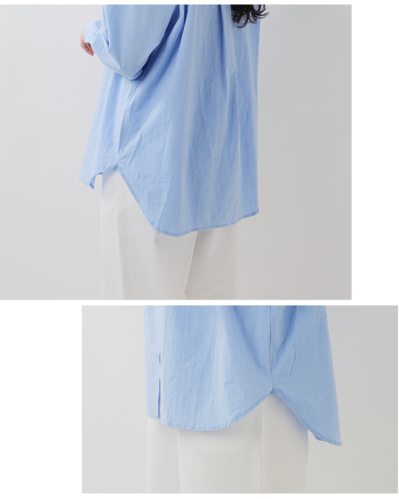 MidiUmi(ミディウミ)コットンスタンドカラービッグシャツstandcollarbigshirt1-730087