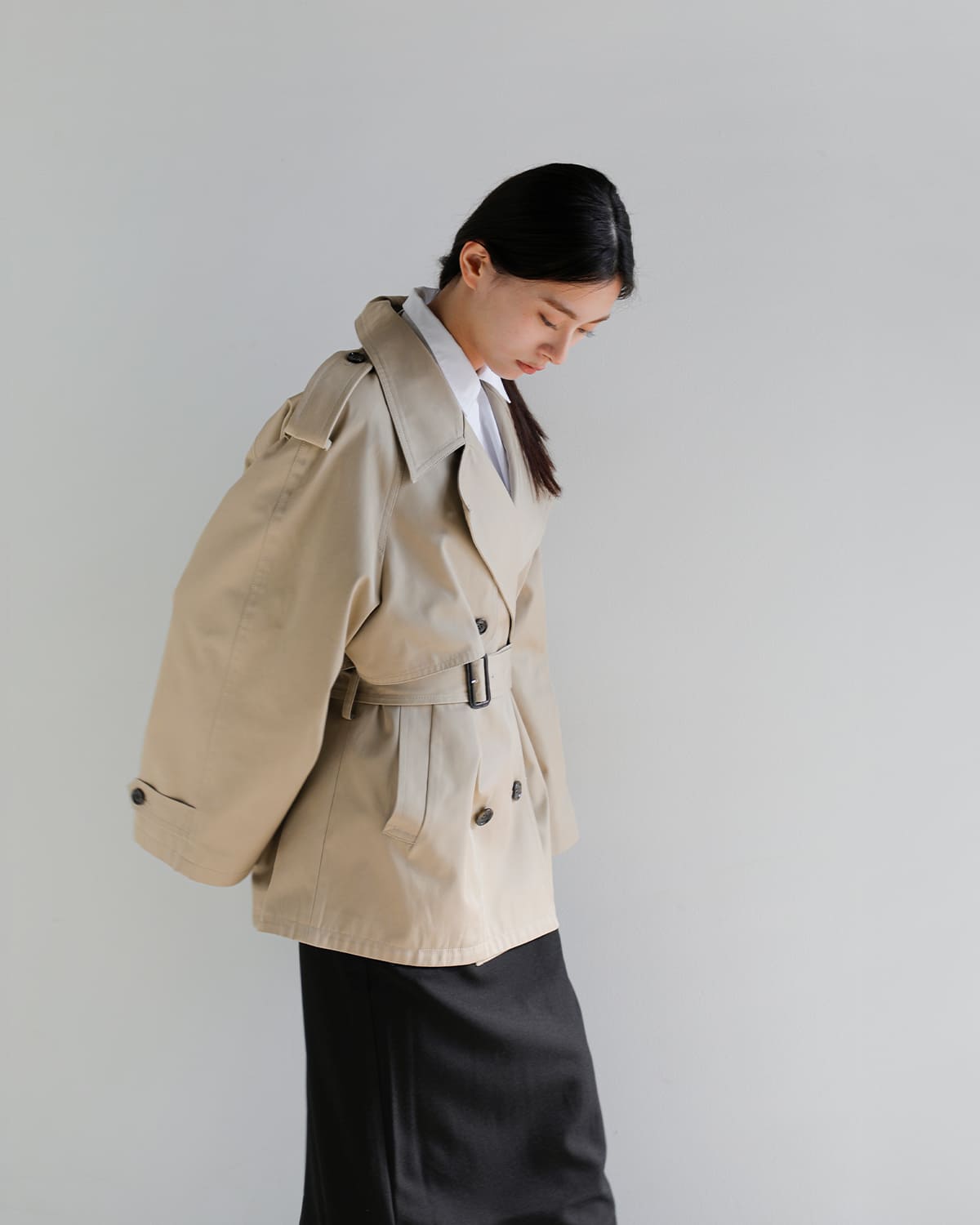 CLANE(クラネ)オーバーショートトレンチコート 10101-0023