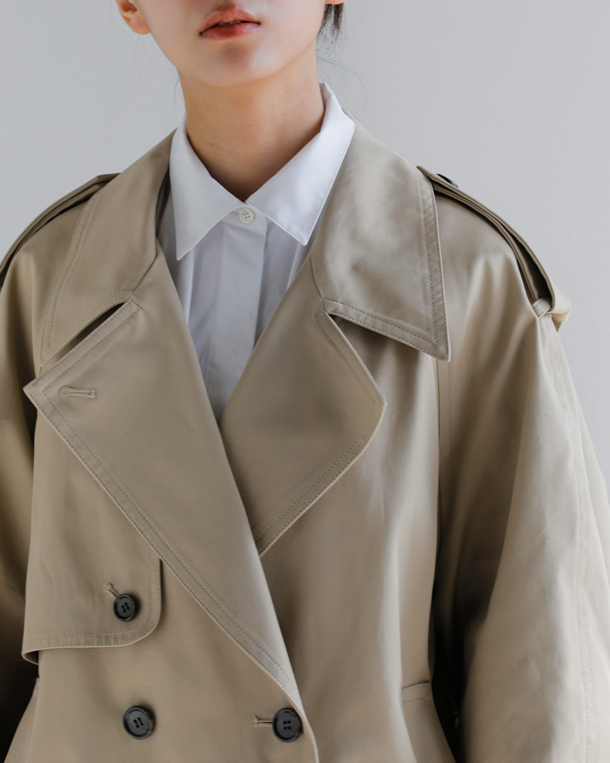 CLANE(クラネ)オーバーショートトレンチコート 10101-0023